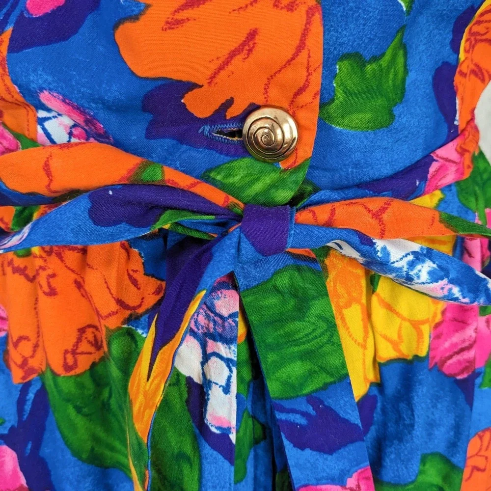 Handmade Vintage 70s Psychedelic Floral Palazzo Jumpsuit XS Mod Wide Leg
